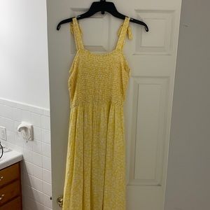Yellow and white maxi dress